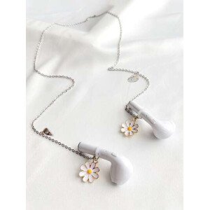 Cadena anti-pérdida para audífonos con decoración de flor