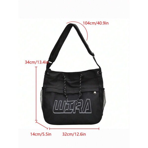 Bolsa de lona grande con decoración de estrella de 5 puntas sólida de nailon de nueva llegada para primavera/verano. Bolso de hombro y bandolera para mujeres, estudiantes y universitarias. Bolsa escolar, bolso escolar, bolsa de libros, impermeable, ligera, plegable, clásica y casual, adecuada para adolescentes, mujeres y estudiantes universitarias, perfecta para volver al colegio, primer día de clases, conciertos - Imagen 43