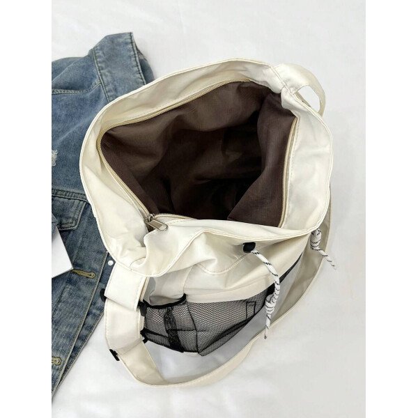 Bolsa de lona grande con decoración de estrella de 5 puntas sólida de nailon de nueva llegada para primavera/verano. Bolso de hombro y bandolera para mujeres, estudiantes y universitarias. Bolsa escolar, bolso escolar, bolsa de libros, impermeable, ligera, plegable, clásica y casual, adecuada para adolescentes, mujeres y estudiantes universitarias, perfecta para volver al colegio, primer día de clases, conciertos - Imagen 55