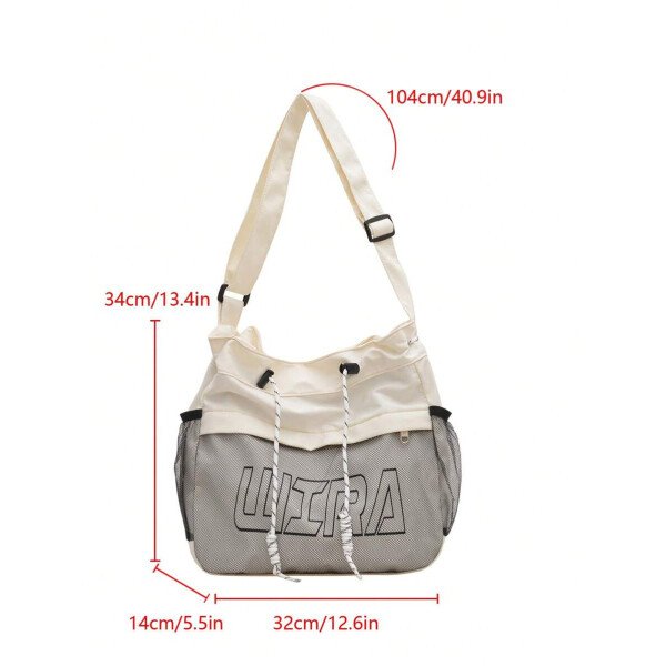 Bolsa de lona grande con decoración de estrella de 5 puntas sólida de nailon de nueva llegada para primavera/verano. Bolso de hombro y bandolera para mujeres, estudiantes y universitarias. Bolsa escolar, bolso escolar, bolsa de libros, impermeable, ligera, plegable, clásica y casual, adecuada para adolescentes, mujeres y estudiantes universitarias, perfecta para volver al colegio, primer día de clases, conciertos - Imagen 56