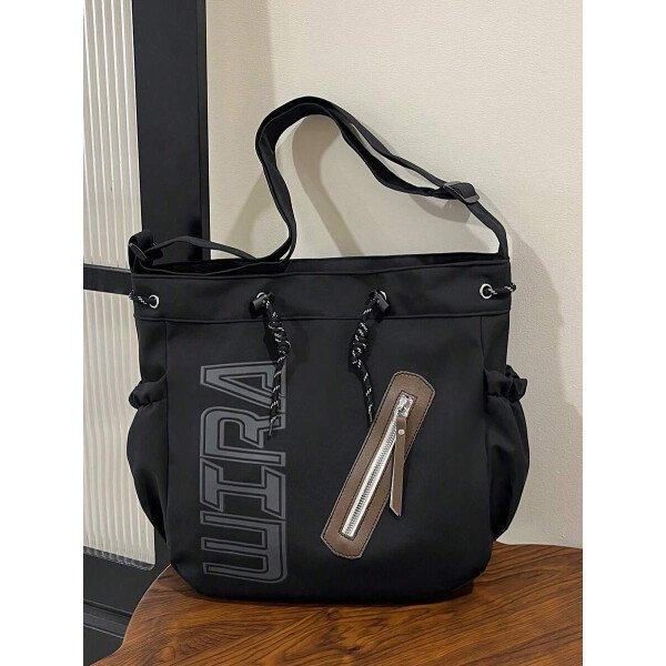 Bolsa de lona grande con decoración de estrella de 5 puntas sólida de nailon de nueva llegada para primavera/verano. Bolso de hombro y bandolera para mujeres, estudiantes y universitarias. Bolsa escolar, bolso escolar, bolsa de libros, impermeable, ligera, plegable, clásica y casual, adecuada para adolescentes, mujeres y estudiantes universitarias, perfecta para volver al colegio, primer día de clases, conciertos - Imagen 59