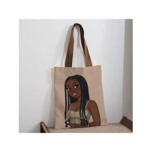 Bolso de hombro con estampado de retrato impreso por ambos lados, bolso casual de viaje y playa de gran capacidad, reutilizable, bolso de compras de hombro para mujer de gran capacidad, bolso de lona para la playa, bolso de compras con estampado, bolso de hombro para mujer para la compra de comestibles, vuelta al cole, útiles escolares, vuelta al cole, aula, concha