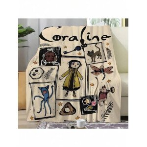 Manta de franela con diseño de parches de animales de dibujos animados, adecuada para el hogar, decoración de habitaciones, picnic, viajes, una manta esponjosa y una manta casual, un gran regalo para amigos, familiares, usted mismo, diario, vacaciones, cumpleaños, Halloween, todas las estaciones