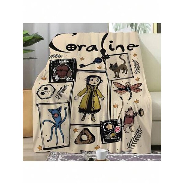 Manta de franela con diseño de parches de animales de dibujos animados, adecuada para el hogar, decoración de habitaciones, picnic, viajes, una manta esponjosa y una manta casual, un gran regalo para amigos, familiares, usted mismo, diario, vacaciones, cumpleaños, Halloween, todas las estaciones