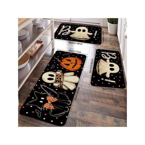 Alfombra clásica con patrón geométrico de piedra, alfombra de estilo rural retro, alfombra de cocina de estilo rústico, material de franela suave, cómodo y fácil de limpiar, adecuado para dormitorio, sala de estar, comedor, entrada de baño y lavadero. - Imagen 2