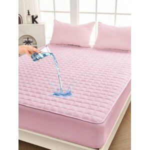Sábana bajera impermeable, funda de colchón hipoalergénica, suave y cómoda para dormitorio, para todas las estaciones, sábana bajera ajustable de 30 cm de profundidad, transpirable, acolchada, con diseño de celosía cuadrada, para todas las tallas Queen, King y Twin, funda protectora de colchón de color liso, antipolvo, cómoda y lavable a máquina.