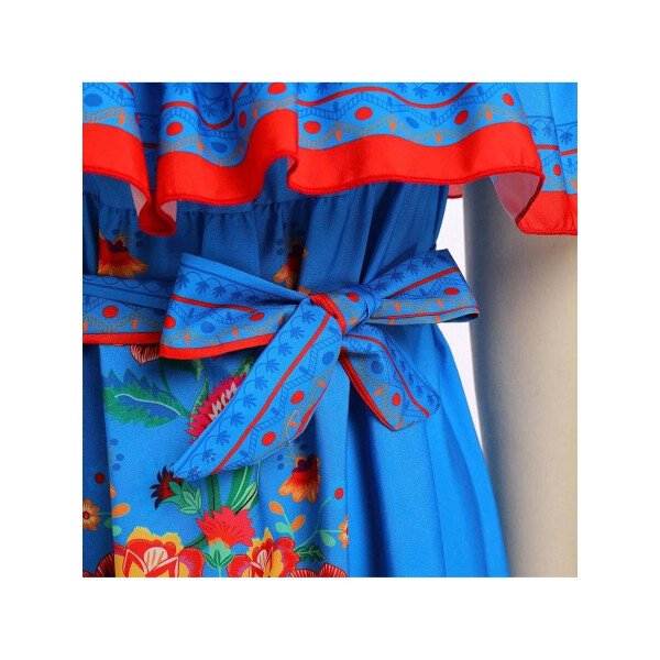 Vestido mexicano de mujer de verano con estampado floral, uso tradicional con hombros descubiertos, para playa, fiesta y vacaciones, vestido largo y maxifalda - Imagen 34