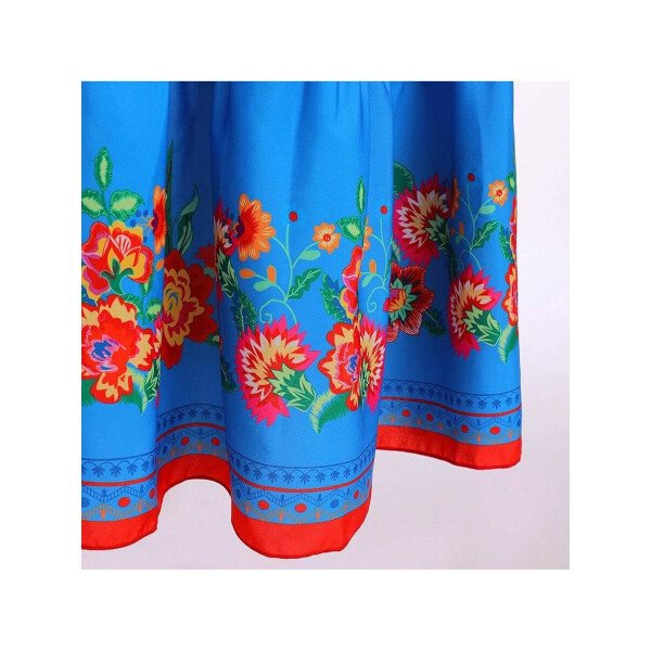 Vestido mexicano de mujer de verano con estampado floral, uso tradicional con hombros descubiertos, para playa, fiesta y vacaciones, vestido largo y maxifalda - Imagen 35