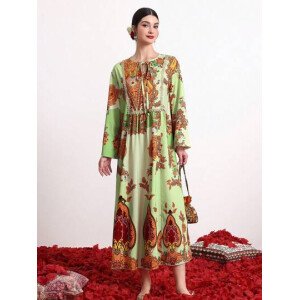 Vestido para mujer con estampado floral y estilo de corbata frontal