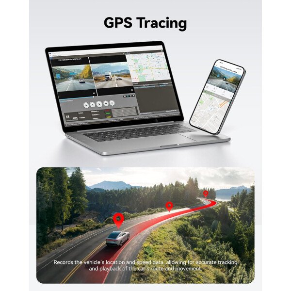 REDTIGER Cámara de tablero frontal trasera, cámara de tablero Full HD 4K/2.5K para automóviles, incluida tarjeta de 32 GB, GPS Wi-Fi integrado, pantalla IPS de 3.16 pulgadas, visión nocturna, ángulo - Imagen 7