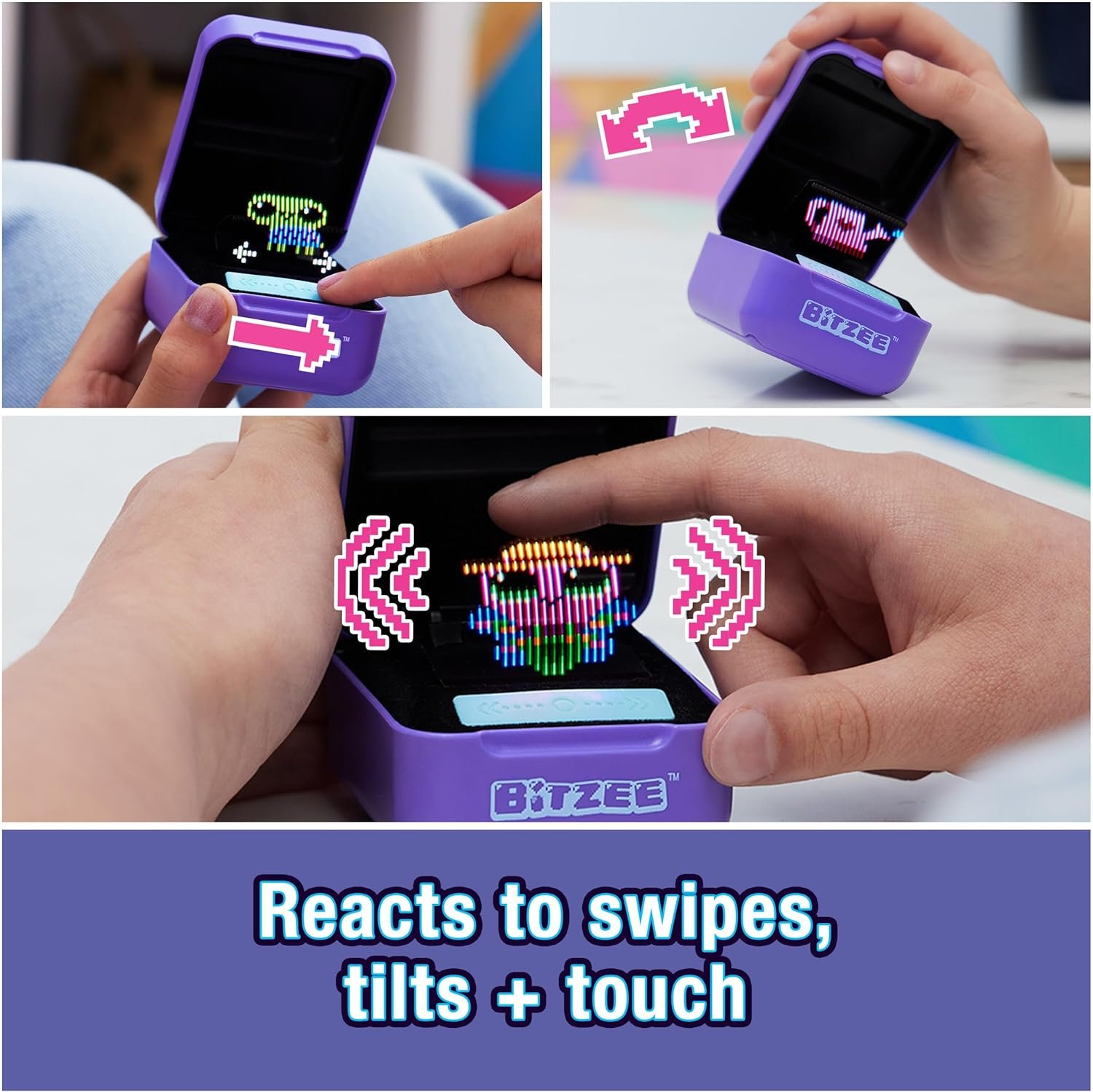 Mascota digital interactiva con estuche con 15 animales en el interior, mascotas electrónicas virtuales reaccionan al tacto, juguetes para niños para niñas y niños - Imagen 3