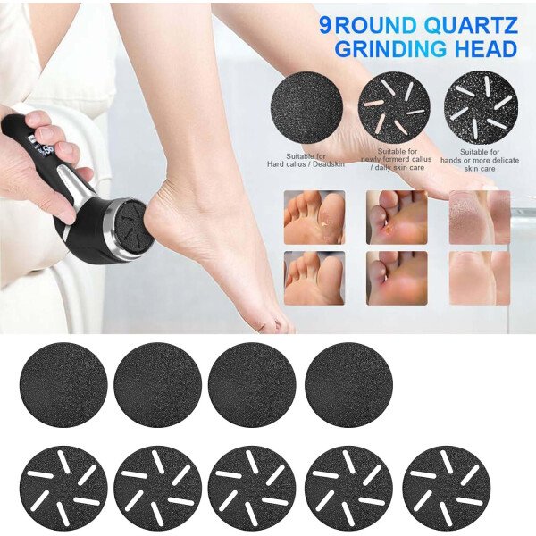 Removedor eléctrico de callos para pies (con aspiradora de caspa), kit de pedicura portátil para limas de pies, removedor de callos de pies, lima de pies impermeable recargable para el cuidado de los - Imagen 3