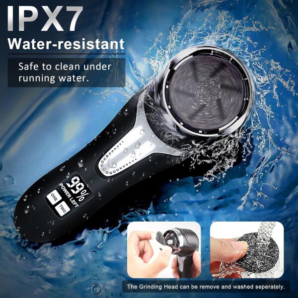 Removedor eléctrico de callos para pies (con aspiradora de caspa), kit de pedicura portátil para limas de pies, removedor de callos de pies, lima de pies impermeable recargable para el cuidado de los - Imagen 6