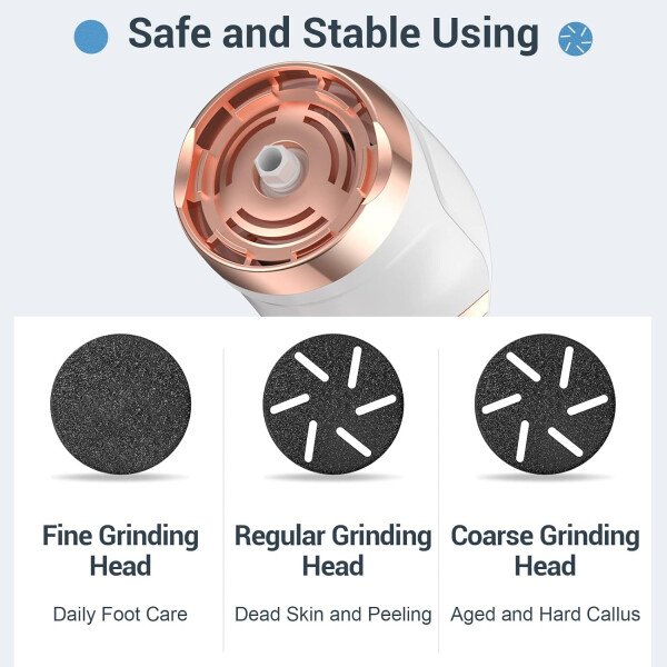 Removedor eléctrico de callos para pies (con aspiradora de caspa), kit de pedicura portátil para limas de pies, removedor de callos de pies, lima de pies impermeable recargable para el cuidado de los - Imagen 9
