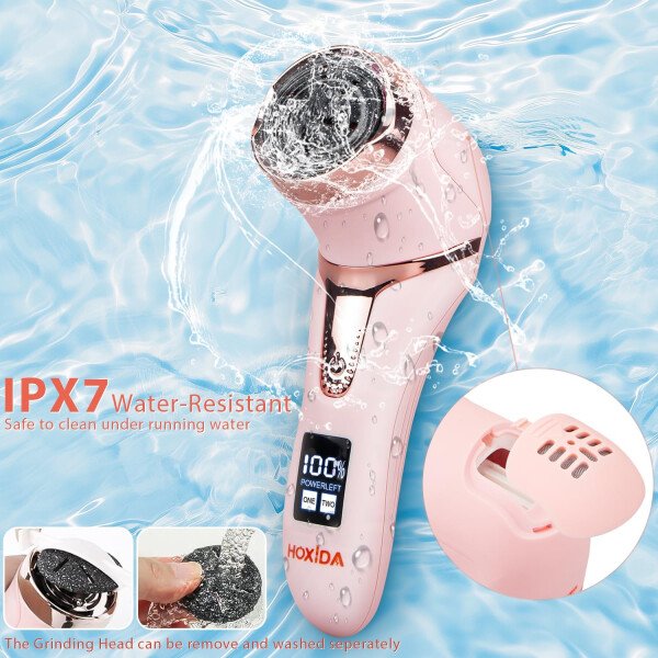 Removedor eléctrico de callos para pies (con aspiradora de caspa), kit de pedicura portátil para limas de pies, removedor de callos de pies, lima de pies impermeable recargable para el cuidado de los - Imagen 16