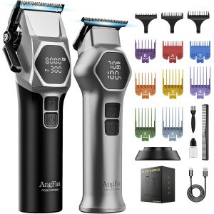Cortapelos profesionales para hombres, motor sin escobillas de 8000 RPM y cuchillas de acero 440C, juego de cortadoras inalámbricas de grado de peluquería para diseños de decoloración