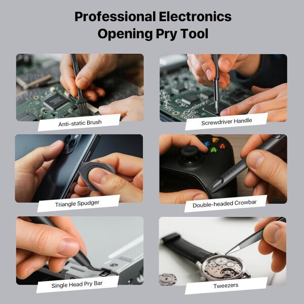 AXTH Juego de destornilladores de precisión pequeños 25 en 1, kit de herramientas de reparación magnética profesional para teléfono, computadora, reloj, laptop, Macbook, timbre de timbre de anillo, - Imagen 18