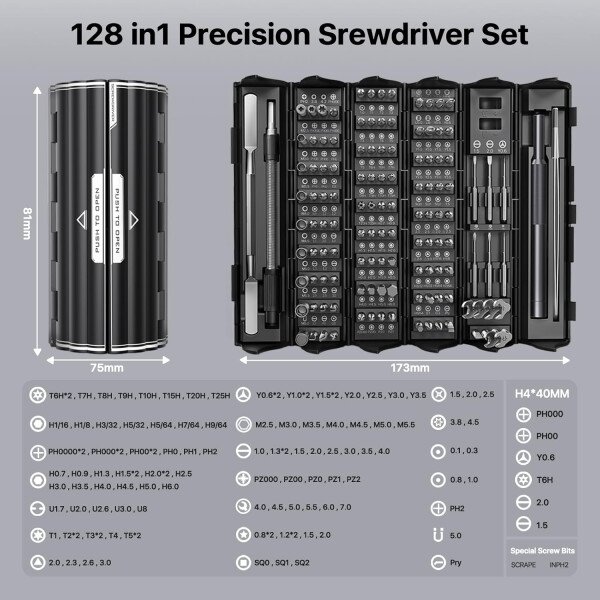 AXTH Juego de destornilladores de precisión pequeños 25 en 1, kit de herramientas de reparación magnética profesional para teléfono, computadora, reloj, laptop, Macbook, timbre de timbre de anillo, - Imagen 25