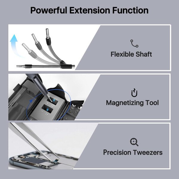 AXTH Juego de destornilladores de precisión pequeños 25 en 1, kit de herramientas de reparación magnética profesional para teléfono, computadora, reloj, laptop, Macbook, timbre de timbre de anillo, - Imagen 30