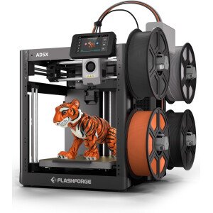 FLASHFORGE Impresora 3D multicolor AD5X, CoreXY 23.622 in/s de alta velocidad, nivelación automática de 1 clic, extrusora de accionamiento directo de 572.0 °F, volumen de construcción de 8.661 x 8.661