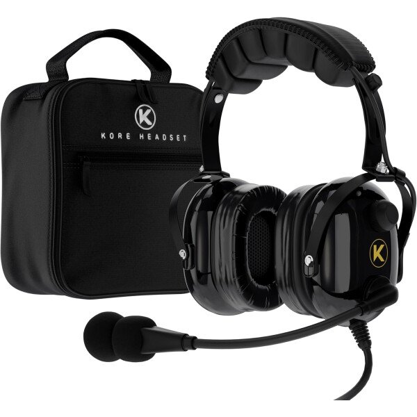 KA-1 - Auriculares de aviación general para pilotos, compatibilidad mono y estéreo, reducción pasiva de ruido, micrófono con cancelación de ruido, sellos de gel para los oídos, diadema
