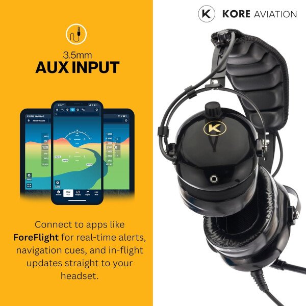 KA-1 - Auriculares de aviación general para pilotos, compatibilidad mono y estéreo, reducción pasiva de ruido, micrófono con cancelación de ruido, sellos de gel para los oídos, diadema - Imagen 5
