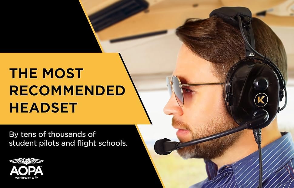 los auriculares más recomendados por decenas de miles de estudiantes pilotos y escuelas de vuelo AOPA
