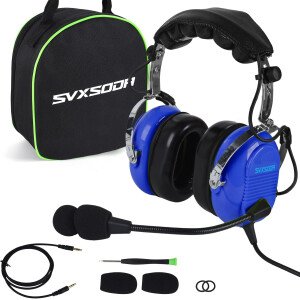Audio estéreo mono, GA auriculares gemelos, 24 db PNR reducción de ruido auriculares de aviación con micrófono, para estudiantes pilotos PPL, pasajeros de vuelo, técnico de tripulación de