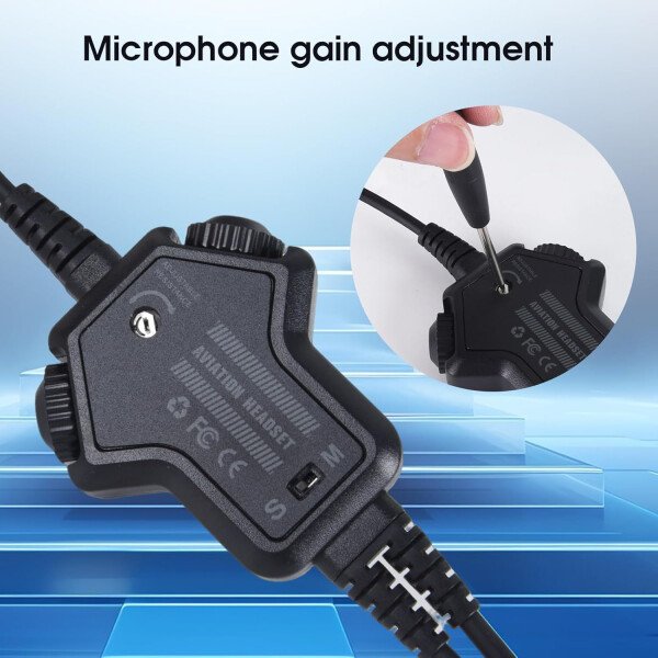 Audio estéreo mono, GA auriculares gemelos, 24 db PNR reducción de ruido auriculares de aviación con micrófono, para estudiantes pilotos PPL, pasajeros de vuelo, técnico de tripulación de - Imagen 6