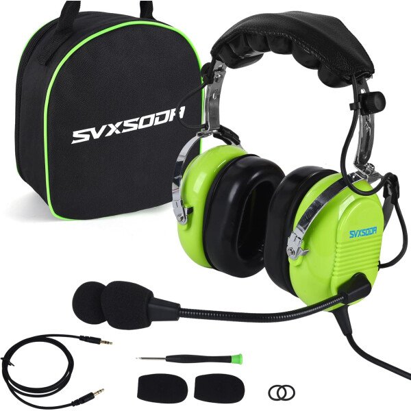 Audio estéreo mono, GA auriculares gemelos, 24 db PNR reducción de ruido auriculares de aviación con micrófono, para estudiantes pilotos PPL, pasajeros de vuelo, técnico de tripulación de - Imagen 8