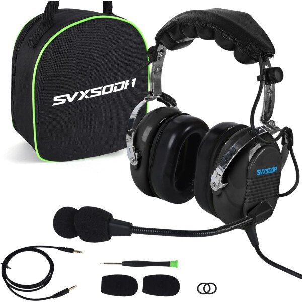 Audio estéreo mono, GA auriculares gemelos, 24 db PNR reducción de ruido auriculares de aviación con micrófono, para estudiantes pilotos PPL, pasajeros de vuelo, técnico de tripulación de - Imagen 13