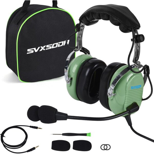 Audio estéreo mono, GA auriculares gemelos, 24 db PNR reducción de ruido auriculares de aviación con micrófono, para estudiantes pilotos PPL, pasajeros de vuelo, técnico de tripulación de - Imagen 18