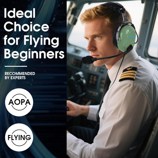 Audio estéreo mono, GA auriculares gemelos, 24 db PNR reducción de ruido auriculares de aviación con micrófono, para estudiantes pilotos PPL, pasajeros de vuelo, técnico de tripulación de - Imagen 22