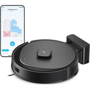 Tapo LiDAR Robot de navegación inteligente aspiradora y trapeador, 5300 Pa máximo, 97% más de tasa de recolección de polvo, limpieza personalizable, carga automática, funciona con Alexa y Google Home,