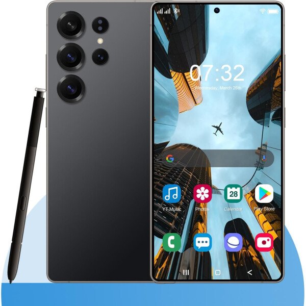 Smartphone Android de 7.3 pulgadas FHD+ desbloqueado, 12 GB de RAM, 512 GB de almacenamiento, cámara de 108 MP+72 MP, batería de 8800 mAh, teléfono dual SIM 5G, almacenamiento ampliable, Android 14
