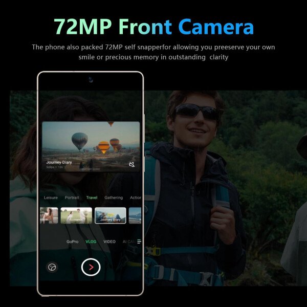 Smartphone Android de 7.3 pulgadas FHD+ desbloqueado, 12 GB de RAM, 512 GB de almacenamiento, cámara de 108 MP+72 MP, batería de 8800 mAh, teléfono dual SIM 5G, almacenamiento ampliable, Android 14 - Imagen 4
