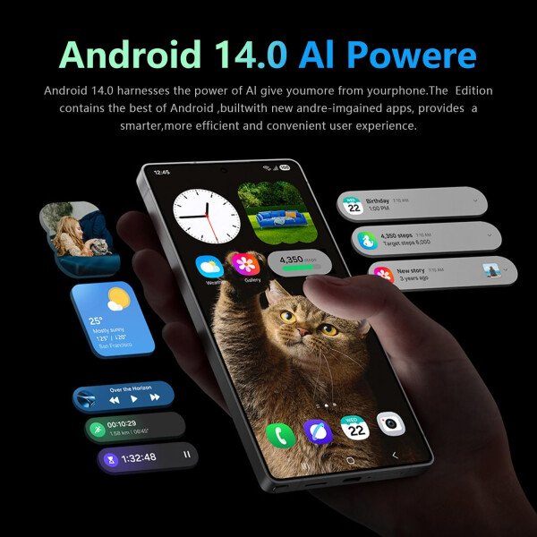 Smartphone Android de 7.3 pulgadas FHD+ desbloqueado, 12 GB de RAM, 512 GB de almacenamiento, cámara de 108 MP+72 MP, batería de 8800 mAh, teléfono dual SIM 5G, almacenamiento ampliable, Android 14 - Imagen 6