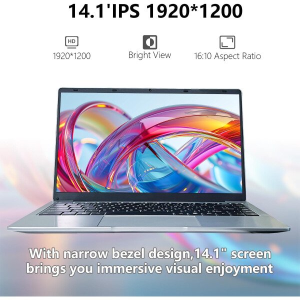 Computadora portátil de 14.1 pulgadas, portátil de cuatro núcleos, Windows 11, portátil tradicional con 6 GB DDR4 256 GB SSD 2.4/5G WiFi BT4.0 HDMI USB 3.0, batería de gran capacidad - Imagen 2