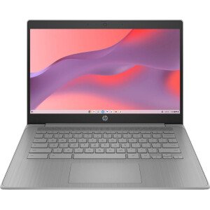 HP Laptop Chromebook 2023, pantalla de 14 pulgadas, procesador Intel Celeron N4120, 4 GB de RAM, 64 GB eMMC, gráficos Intel UHD 600, WiFi, Bluetooth, Chrome OS, gris moderno