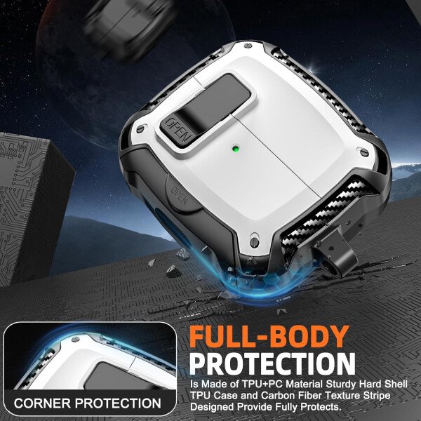 Compatible con Samsung Galaxy Buds3 FE (2025) / Buds3 Pro (2024) / Buds 3 Case (2024) con soporte para teléfono, compatible con MagSafe, con diseño de clip de bloqueo seguro y kit de - Imagen 13