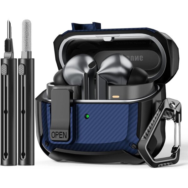 Compatible con Samsung Galaxy Buds3 FE (2025) / Buds3 Pro (2024) / Buds 3 Case (2024) con soporte para teléfono, compatible con MagSafe, con diseño de clip de bloqueo seguro y kit de - Imagen 19