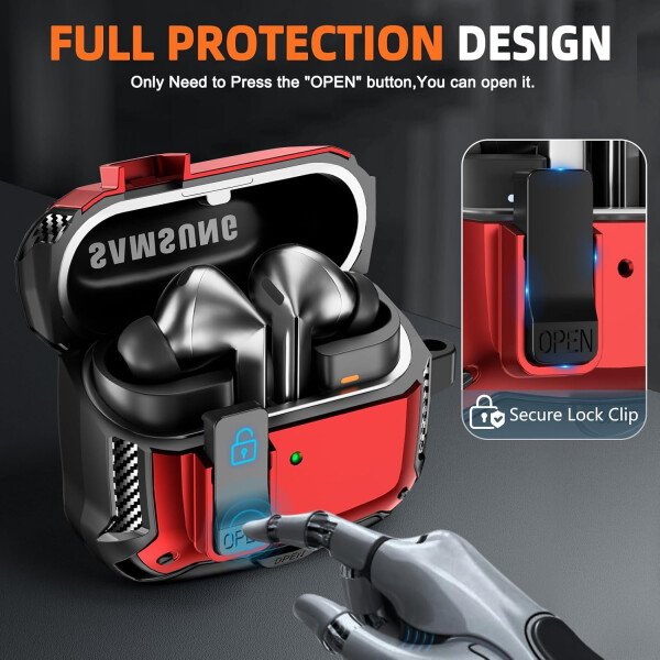 Compatible con Samsung Galaxy Buds3 FE (2025) / Buds3 Pro (2024) / Buds 3 Case (2024) con soporte para teléfono, compatible con MagSafe, con diseño de clip de bloqueo seguro y kit de - Imagen 47