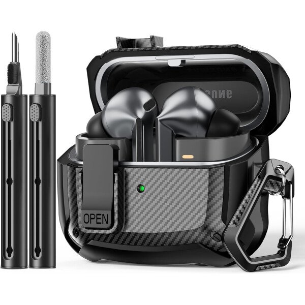 Compatible con Samsung Galaxy Buds3 FE (2025) / Buds3 Pro (2024) / Buds 3 Case (2024) con soporte para teléfono, compatible con MagSafe, con diseño de clip de bloqueo seguro y kit de - Imagen 49