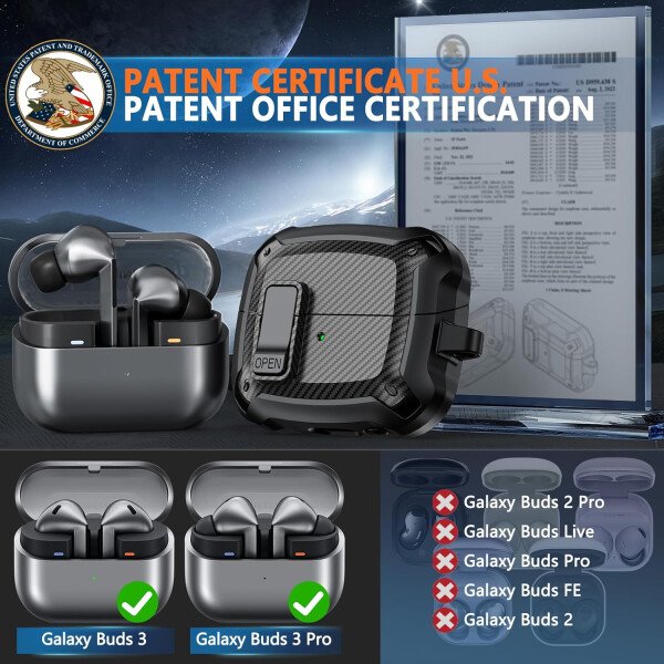 Compatible con Samsung Galaxy Buds3 FE (2025) / Buds3 Pro (2024) / Buds 3 Case (2024) con soporte para teléfono, compatible con MagSafe, con diseño de clip de bloqueo seguro y kit de - Imagen 50