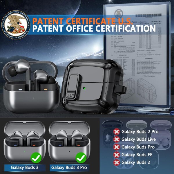 Compatible con Samsung Galaxy Buds3 FE (2025) / Buds3 Pro (2024) / Buds 3 Case (2024) con soporte para teléfono, compatible con MagSafe, con diseño de clip de bloqueo seguro y kit de - Imagen 56