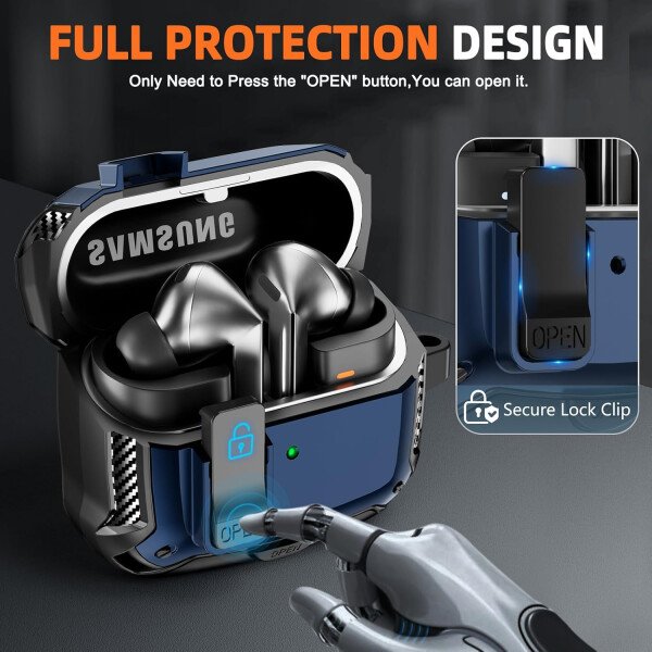 Compatible con Samsung Galaxy Buds3 FE (2025) / Buds3 Pro (2024) / Buds 3 Case (2024) con soporte para teléfono, compatible con MagSafe, con diseño de clip de bloqueo seguro y kit de - Imagen 70