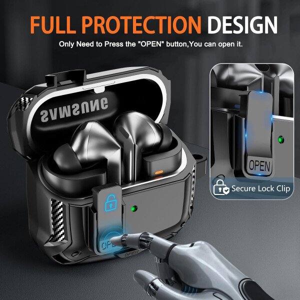 Compatible con Samsung Galaxy Buds3 FE (2025) / Buds3 Pro (2024) / Buds 3 Case (2024) con soporte para teléfono, compatible con MagSafe, con diseño de clip de bloqueo seguro y kit de - Imagen 88
