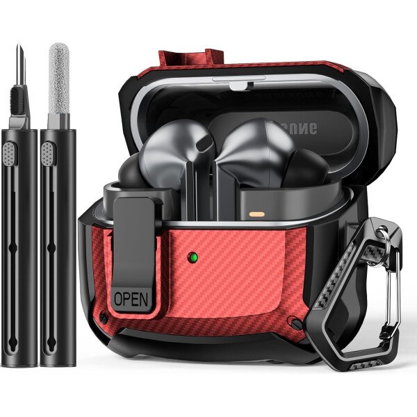 Compatible con Samsung Galaxy Buds3 FE (2025) / Buds3 Pro (2024) / Buds 3 Case (2024) con soporte para teléfono, compatible con MagSafe, con diseño de clip de bloqueo seguro y kit de - Imagen 96