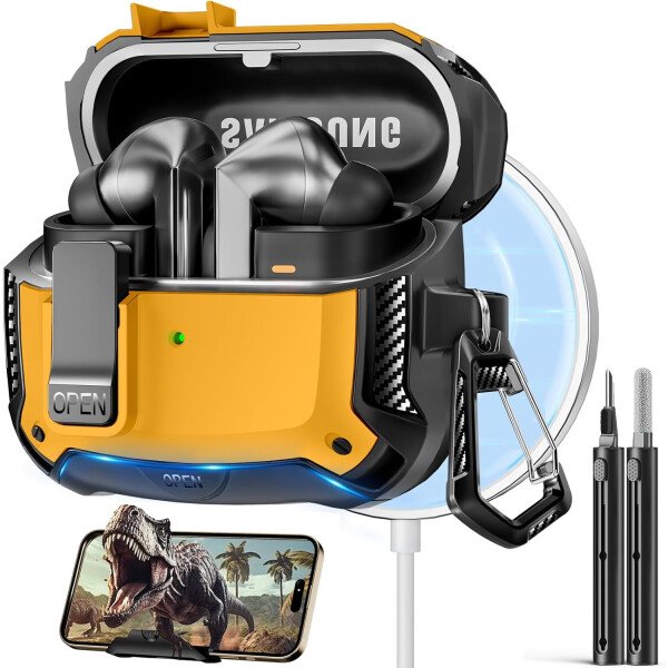 Compatible con Samsung Galaxy Buds3 FE (2025) / Buds3 Pro (2024) / Buds 3 Case (2024) con soporte para teléfono, compatible con MagSafe, con diseño de clip de bloqueo seguro y kit de - Imagen 102