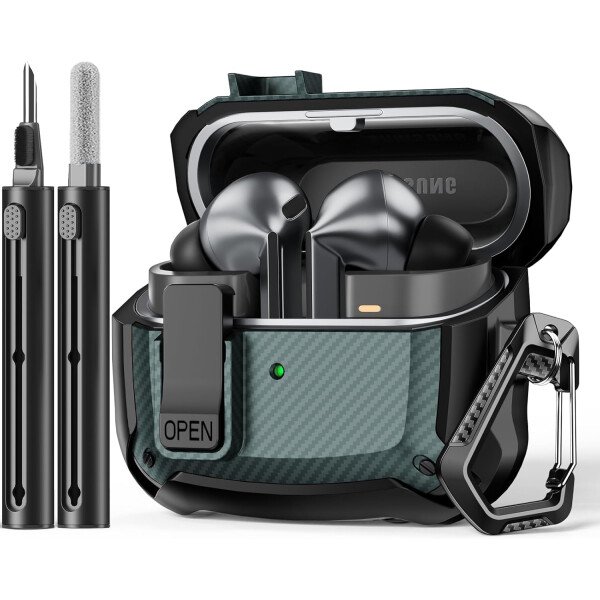 Compatible con Samsung Galaxy Buds3 FE (2025) / Buds3 Pro (2024) / Buds 3 Case (2024) con soporte para teléfono, compatible con MagSafe, con diseño de clip de bloqueo seguro y kit de - Imagen 125